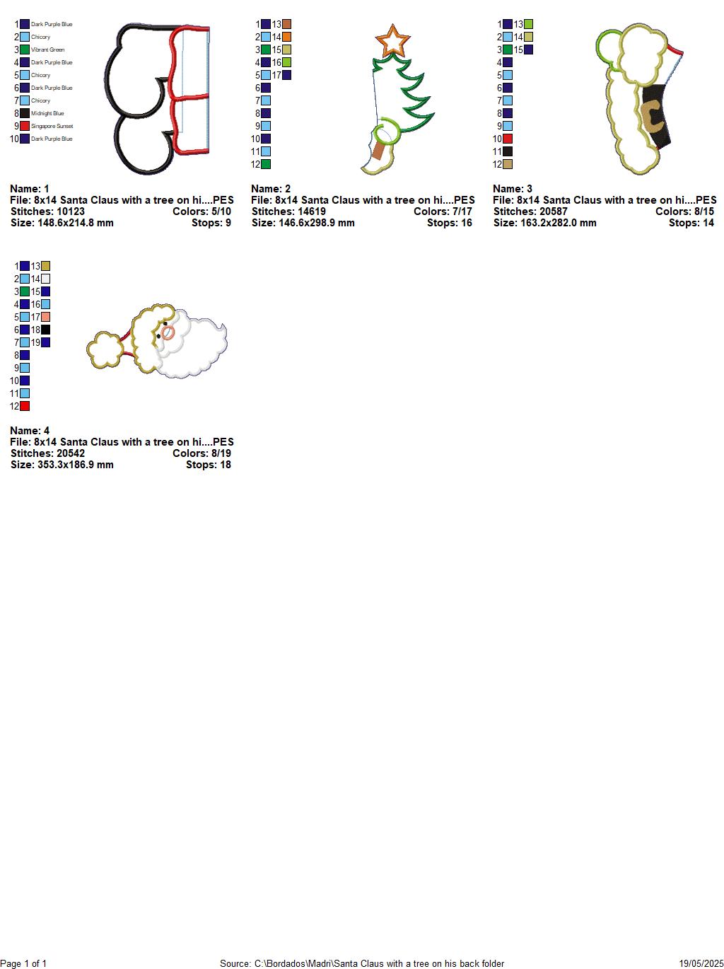 Santa Claus Holding a Tree - ITH Project - Machine Embroidery Design