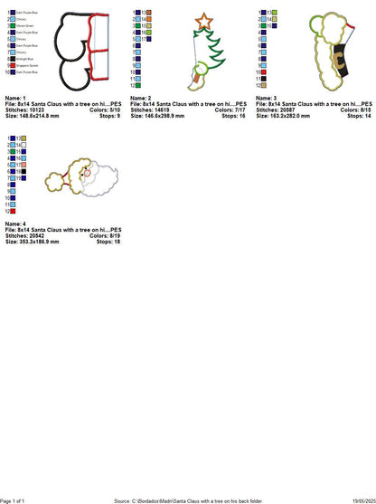 Santa Claus Holding a Tree - ITH Project - Machine Embroidery Design