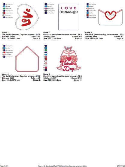 Valentine Love Hanging – ITH Project – Machine Embroidery Design