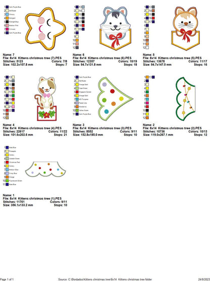 Kittens Christmas Tree - ITH Project - Machine Embroidery Design
