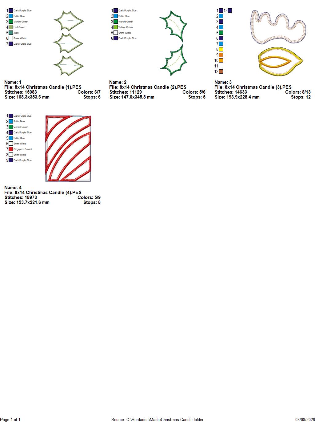 Christmas Candle – ITH Project – Machine Embroidery Design