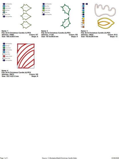 Christmas Candle – ITH Project – Machine Embroidery Design