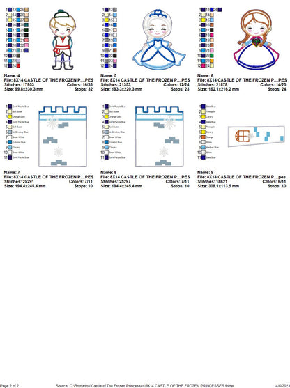 Castle of The Frozen Princesses - ITH Project - Machine Embroidery Design