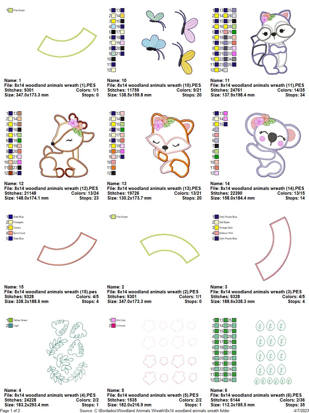 Woodland Animals Wreath - ITH Project - Machine Embroidery Design