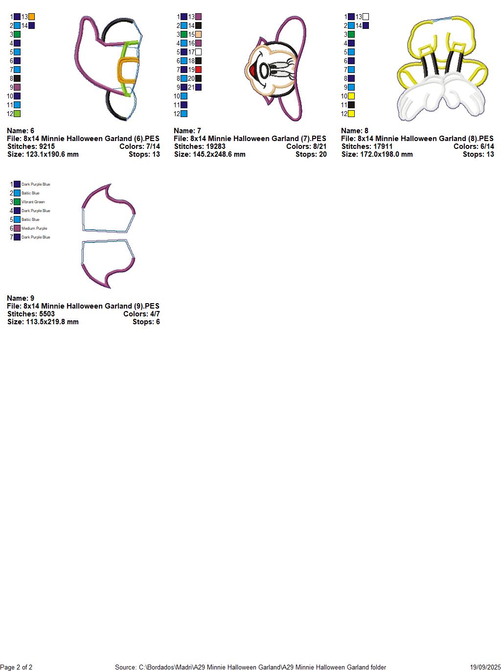Minnie Halloween Wreath - ITH Project - Machine Embroidery Design