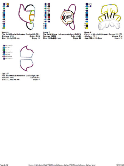 Minnie Halloween Wreath - ITH Project - Machine Embroidery Design