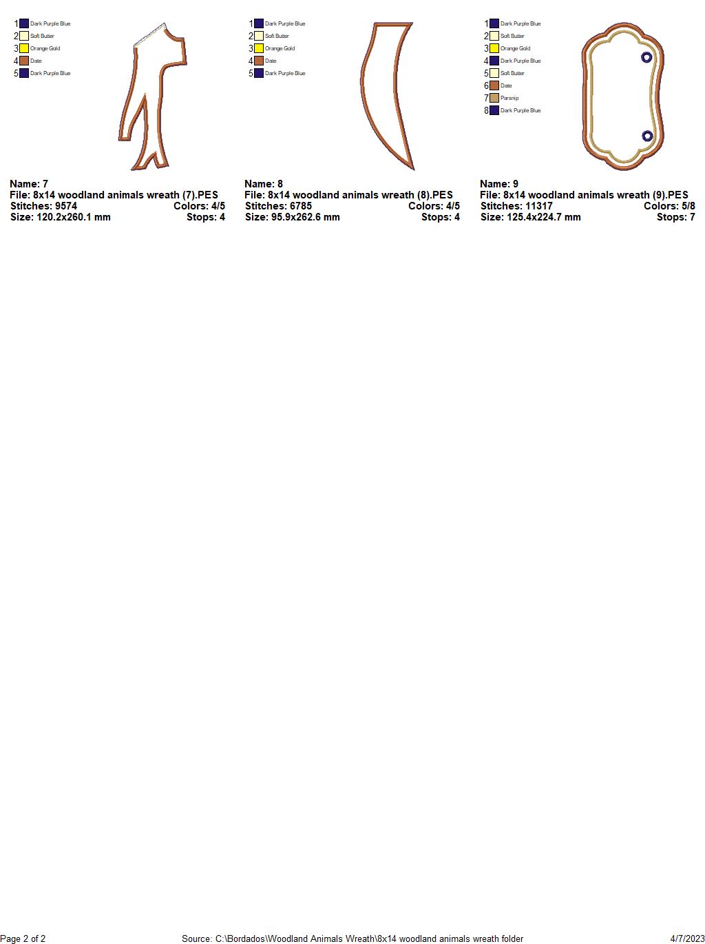 Woodland Animals Wreath - ITH Project - Machine Embroidery Design