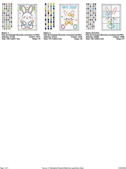 Easter Bunnies Ornament - ITH Project - Machine Embroidery Design