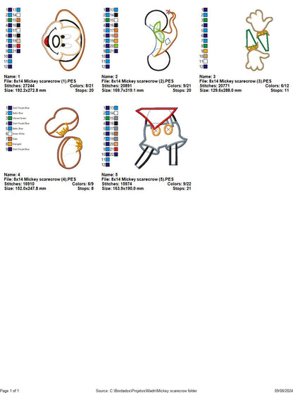 Mickey Scarecrow - ITH Project - Machine Embroidery Design