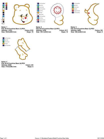 Funshine Bear Care Bears - ITH Project - Machine Embroidery Design