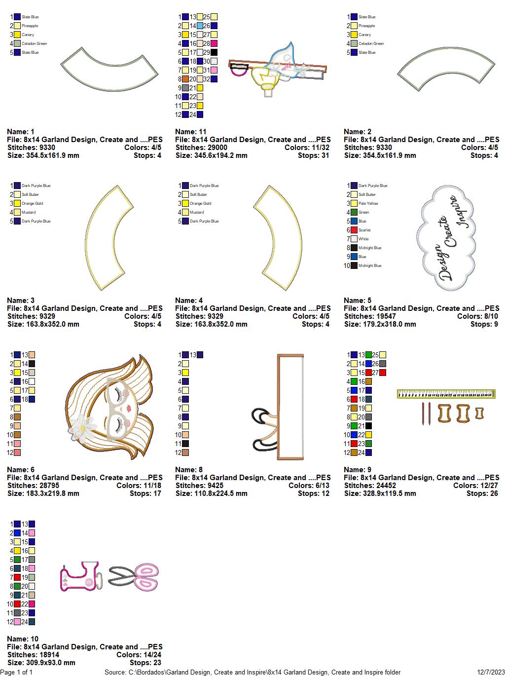 Design, Create and Inspire Wreath - ITH Project - Machine Embroidery Design