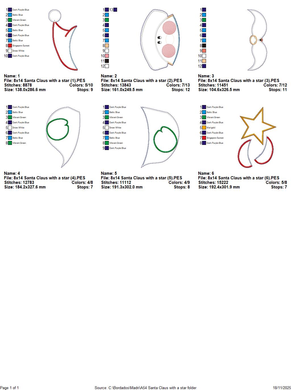 Santa Claus with Star Door Hanger – ITH Project – Machine Embroidery Design