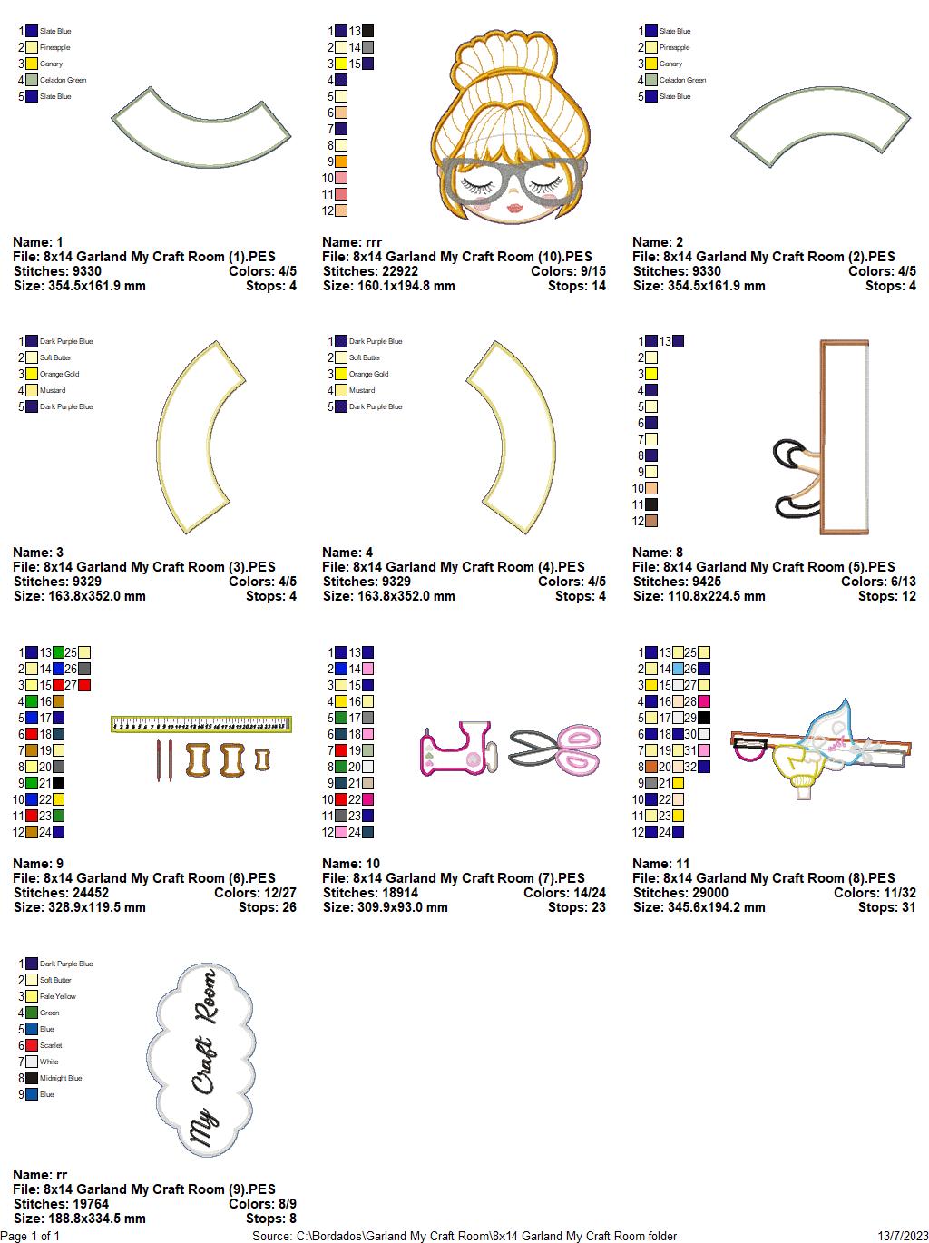 My Craft Room Wreath - ITH Project - Machine Embroidery Design