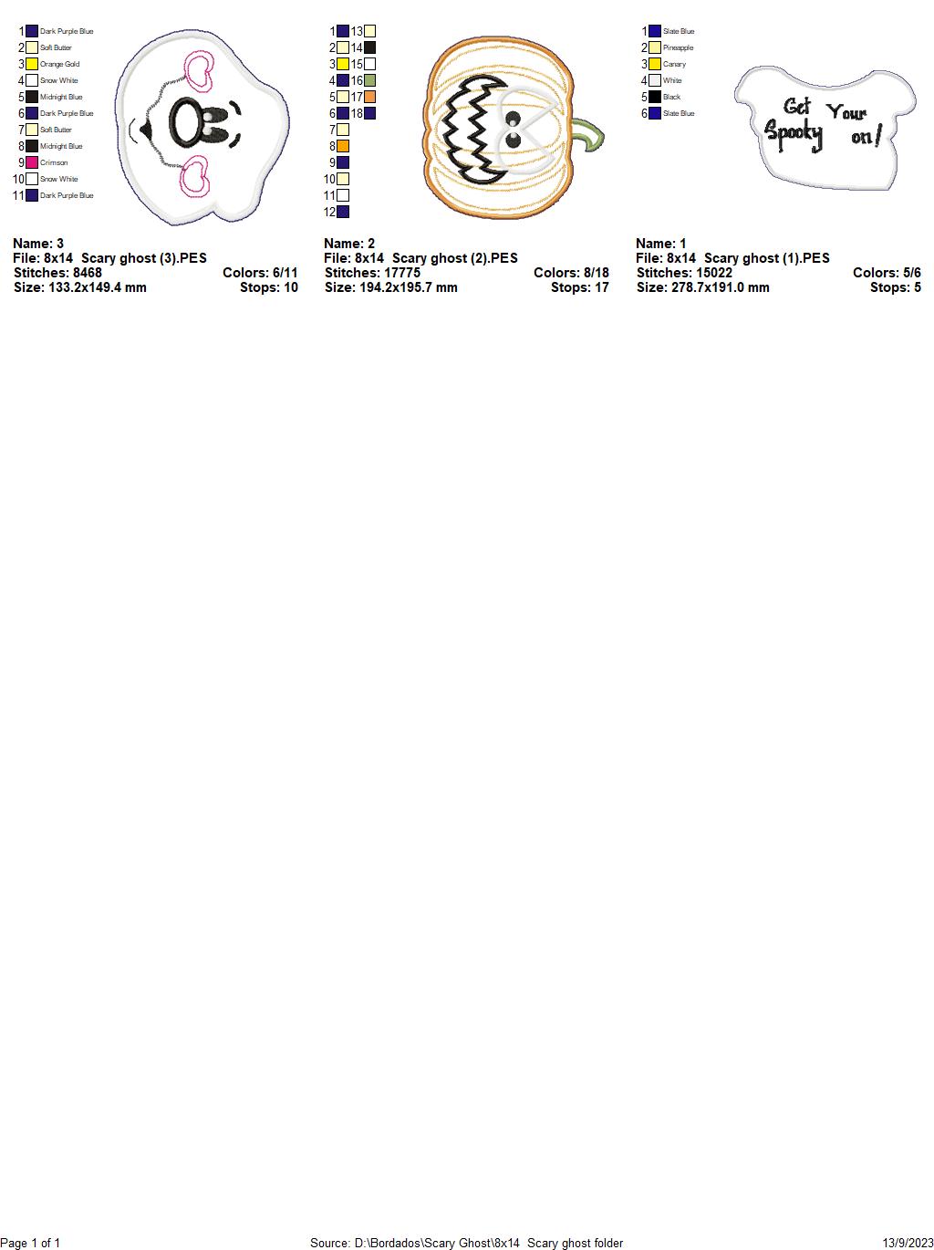 Scary Ghost - ITH Project - Machine Embroidery Design