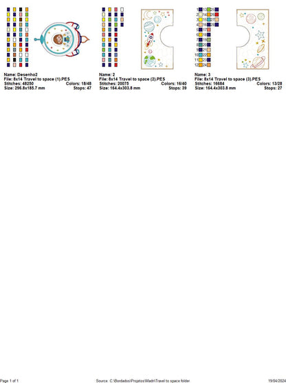 Outer space board - ITH Project - Machine Embroidery Design