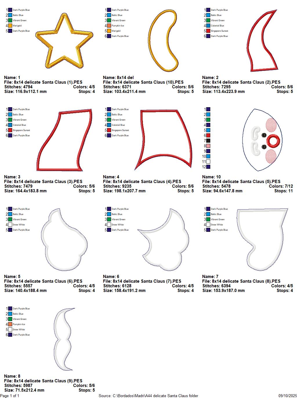 🎅 Santa Hat with Star – ITH Project – Machine Embroidery Design