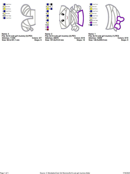 Mummies Kids Halloween Set - ITH Project - Machine Embroidery Design