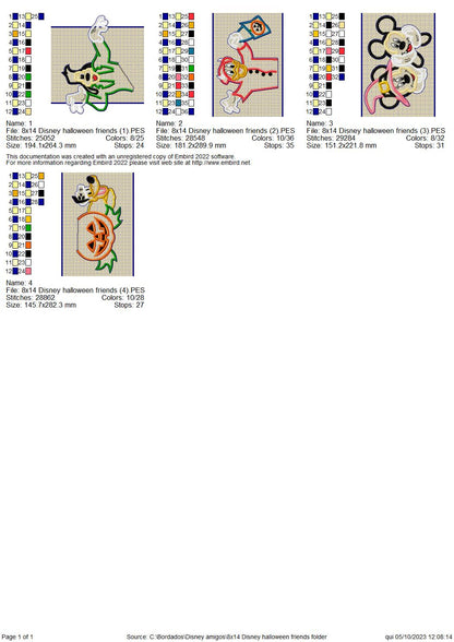 Mickey Hallowen Friends - ITH Project - Machine Embroidery Design