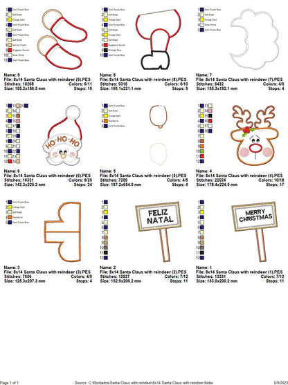 Santa Claus with Reindeer - ITH Project - Machine Embroidery Design