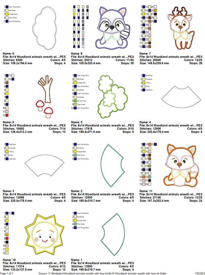 Woodland Animals Boy Wreath - ITH Project - Machine Embroidery Design