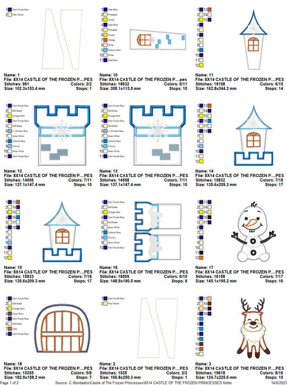 Castle of The Frozen Princesses - ITH Project - Machine Embroidery Design