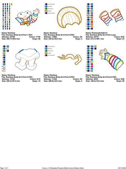 Rainbow Brite Doll Ornament - ITH Project - Machine Embroidery Design