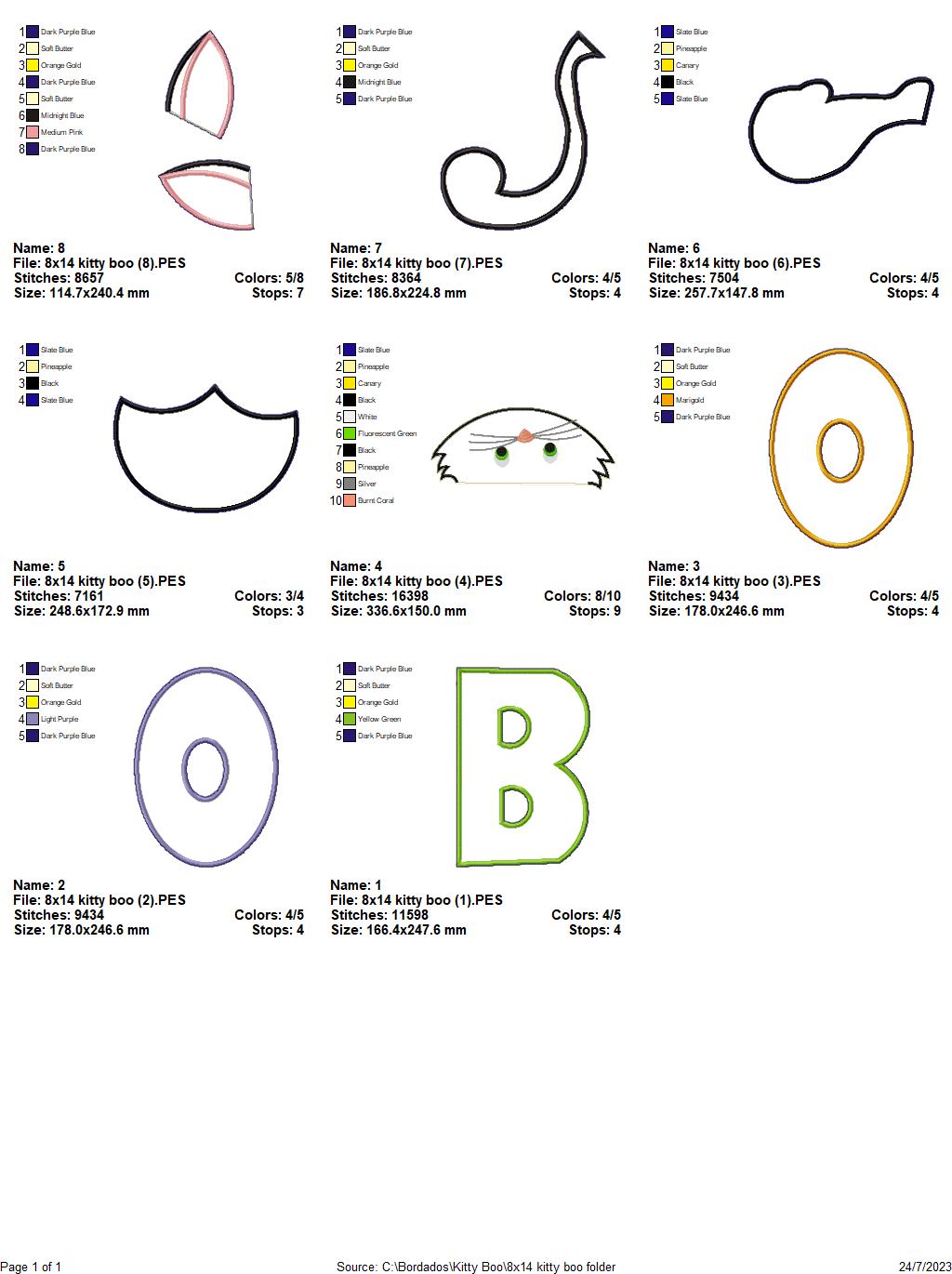 Halloween Kitty Boo - ITH Project - Machine Embroidery Design