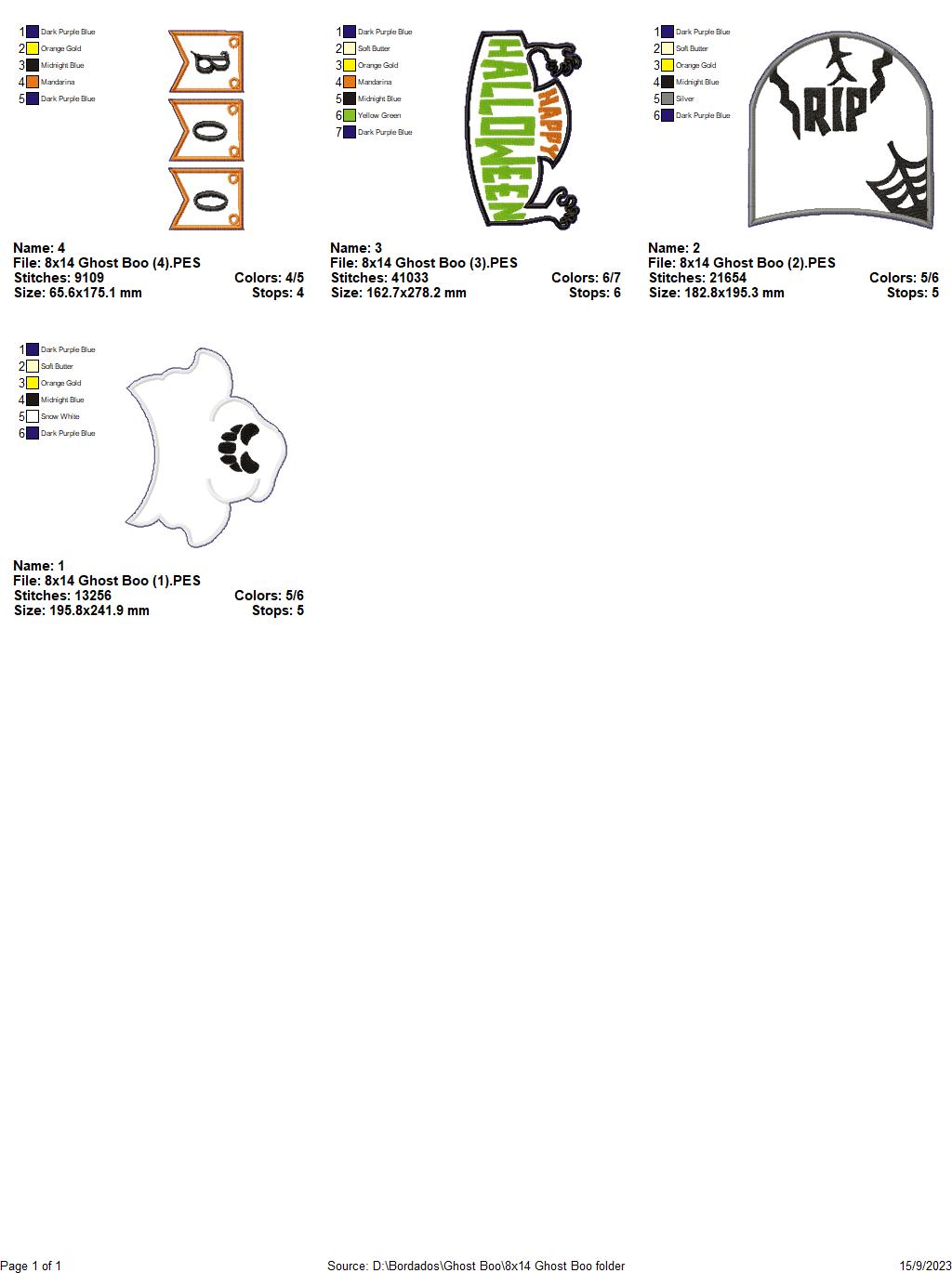 Ghost Boo - ITH Project - Machine Embroidery Design