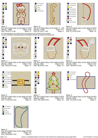 Santa Claus on the Sleight - ITH Project - Machine Embroidery Design