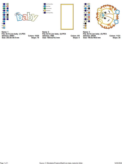 Lion Baby Nursery - ITH Project - Machine Embroidery Design