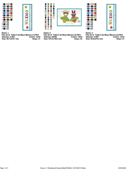 Cinco de Mayo Mexico Hanger - ITH Project - Machine Embroidery Design