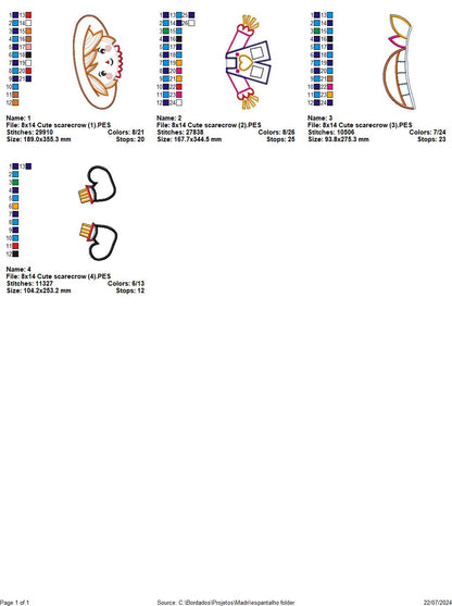 Cute Scarecrow  - ITH Project - Machine Embroidery Design