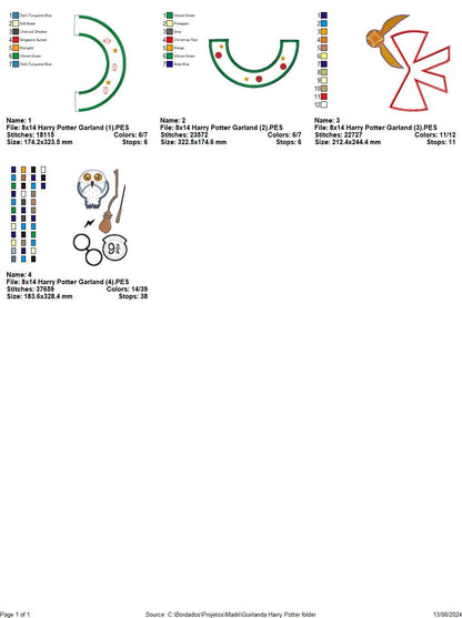 Harry Potter Wreath - ITH Project - Machine Embroidery Design