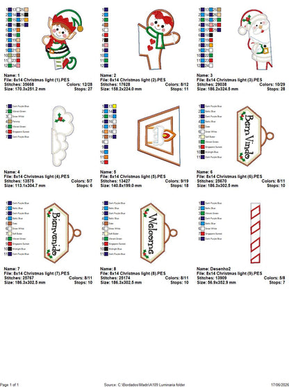 Christmas Welcome Lamp Post – ITH Project – Machine Embroidery Design