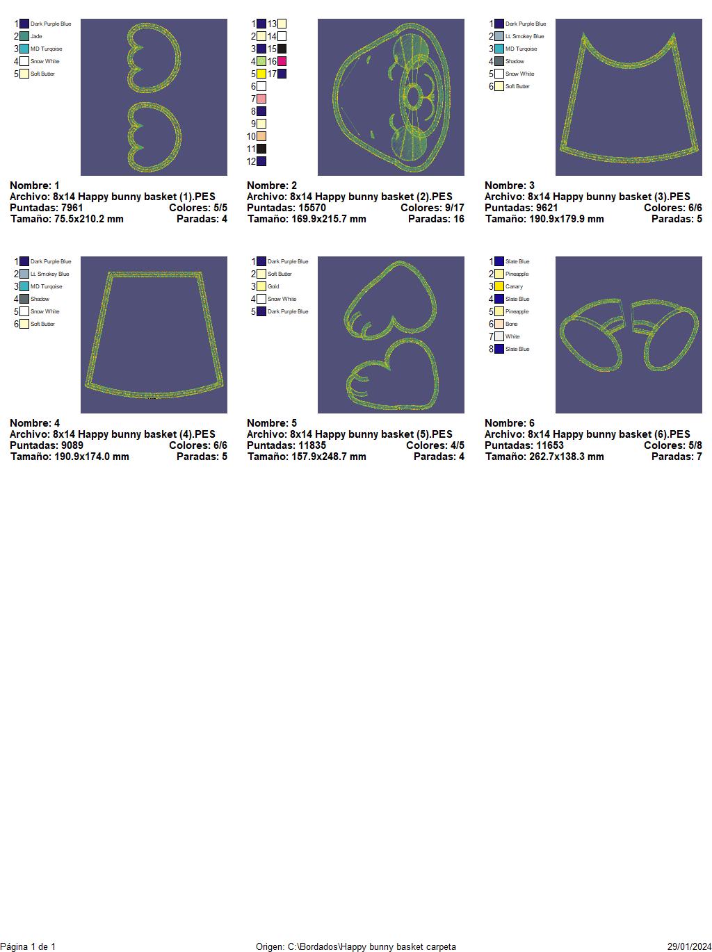 Happy Bunny Basket - ITH Project - Machine Embroidery Design