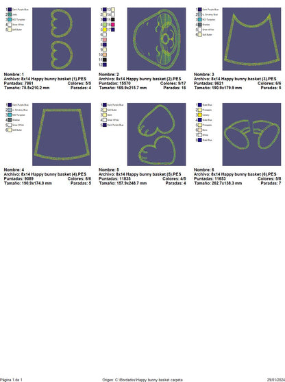 Happy Bunny Basket - ITH Project - Machine Embroidery Design