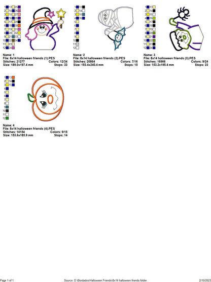 Halloween Friends - ITH Project - Machine Embroidery Design