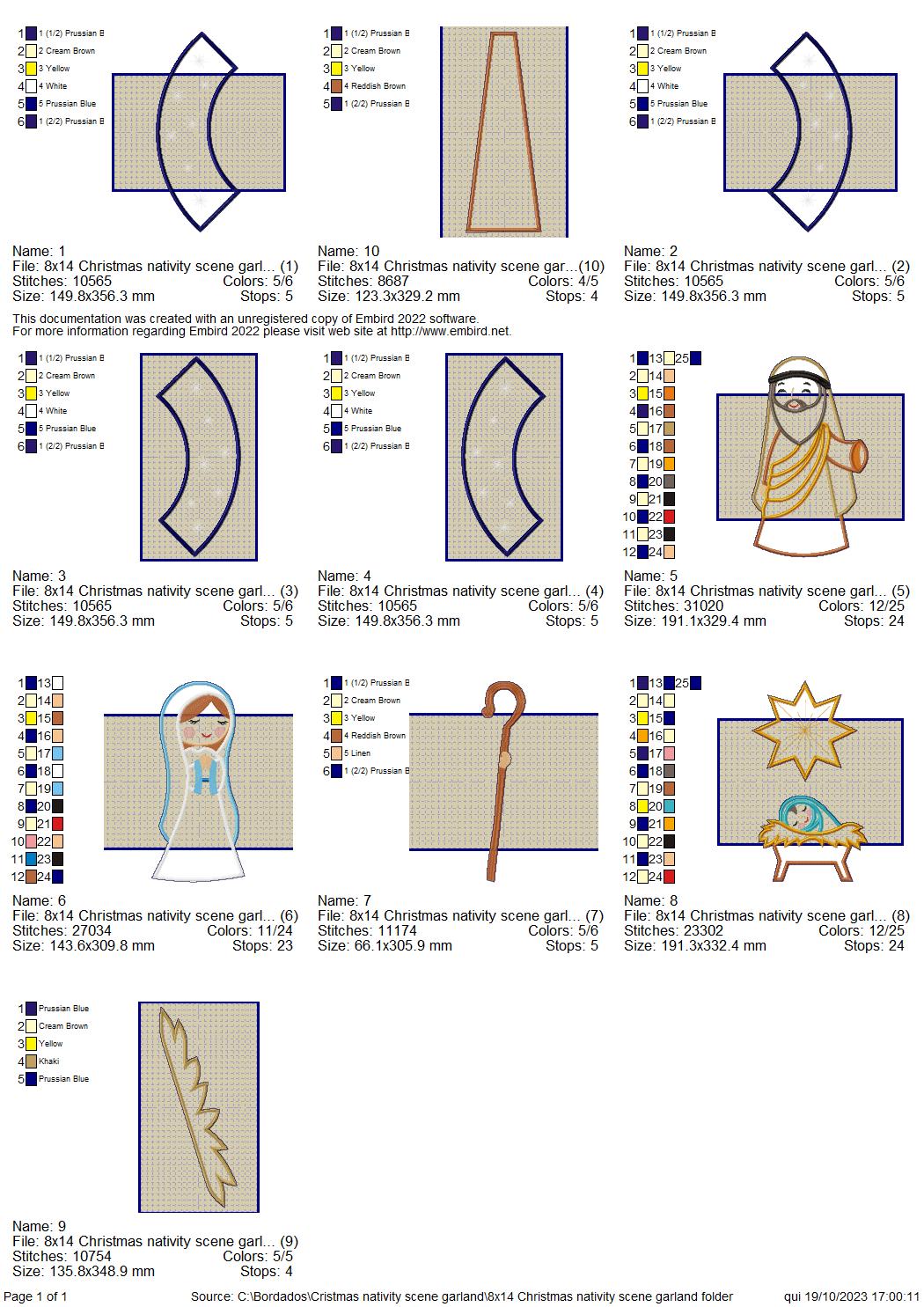 Christmas Nativity Wreath - ITH Project - Machine Embroidery Design