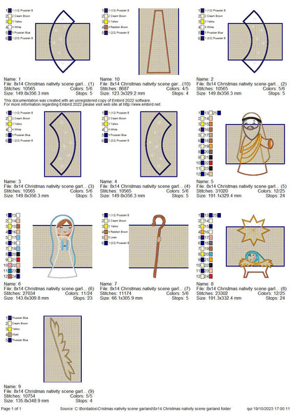 Christmas Nativity Wreath - ITH Project - Machine Embroidery Design