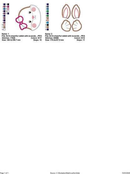 Cheerful Rabbit Bunny Easter Door Banner – ITH Project – Machine Embroidery Design