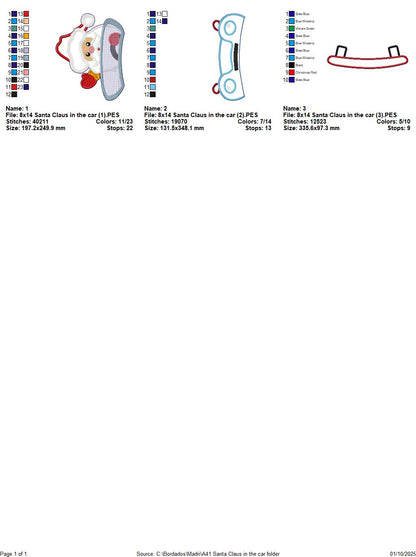 Santa Driving Car – ITH Project – Machine Embroidery Design