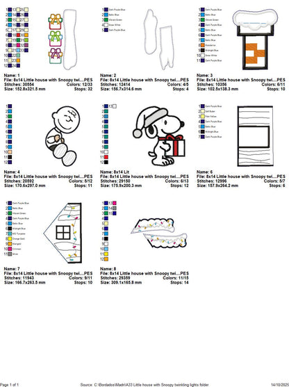 Charlie and Snoopy Christmas Scene – ITH Project – Machine Embroidery Design