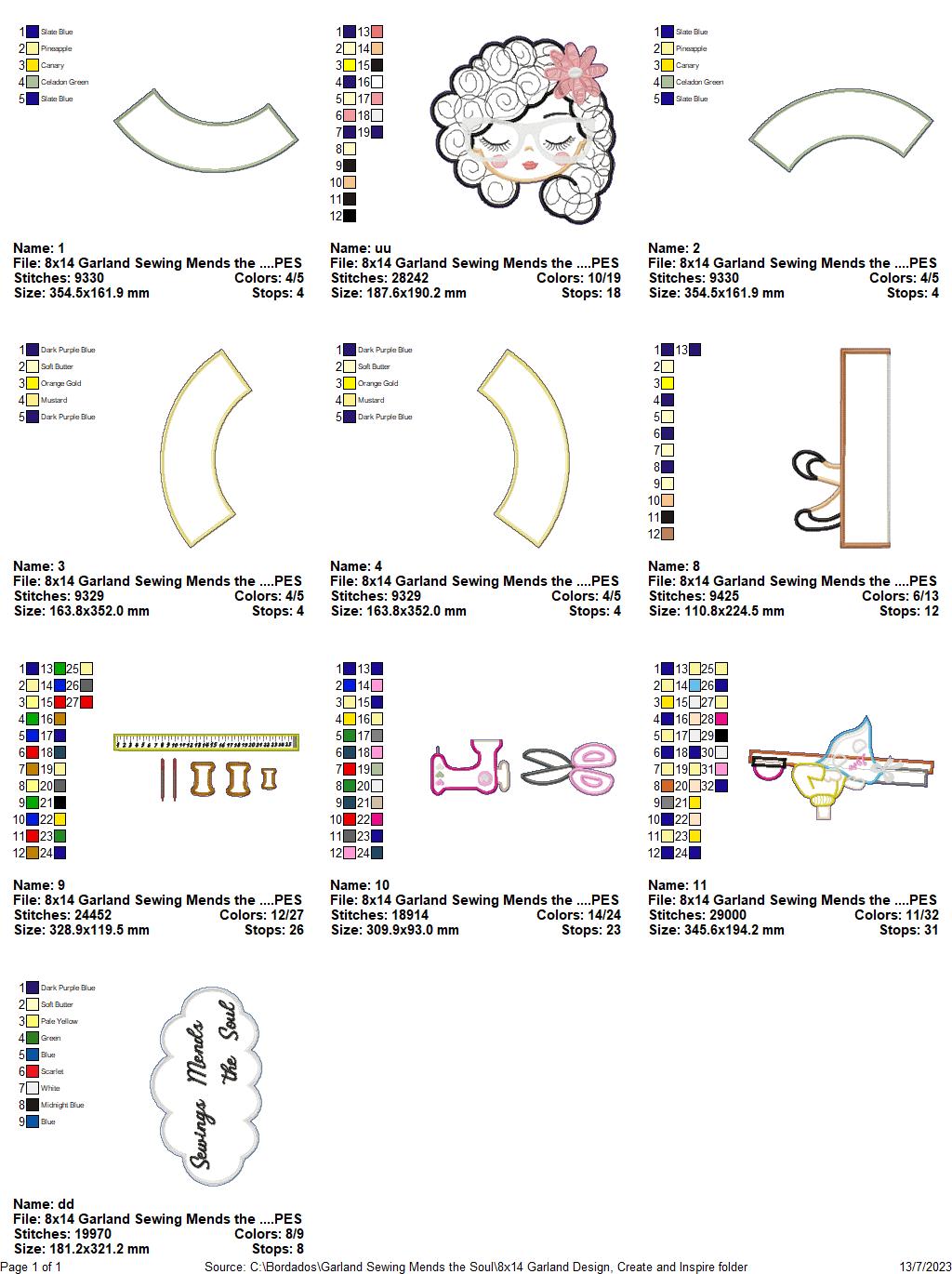 Sewing Mends the Soul Wreath - ITH Project - Machine Embroidery Design