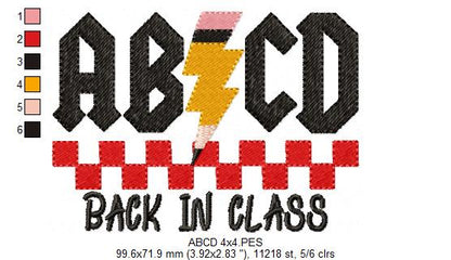 Rock Your School Year 🎸✏️ Back to Class -  Fill Stitch - Machine Embroidery Design