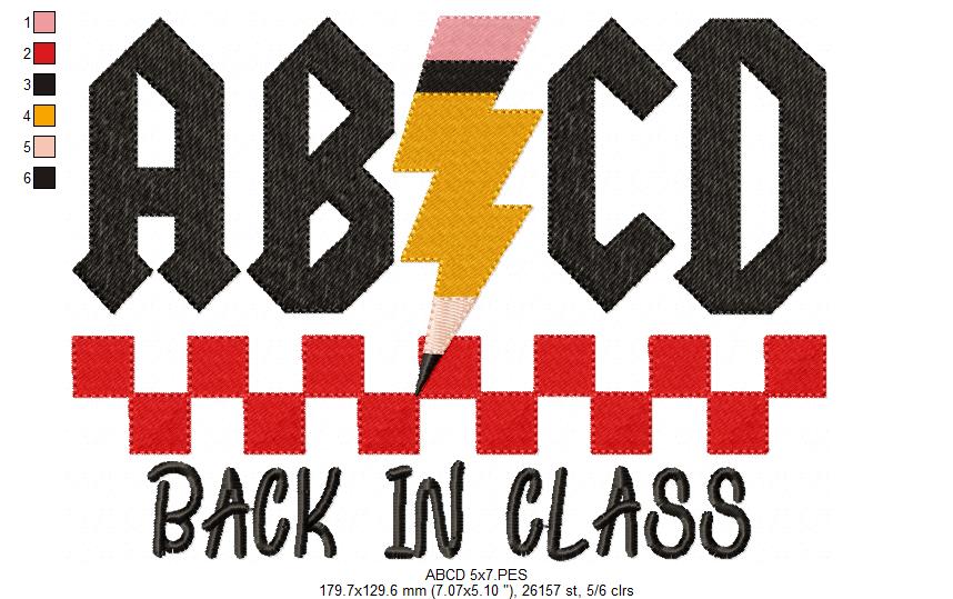 Rock Your School Year 🎸✏️ Back to Class -  Fill Stitch - Machine Embroidery Design