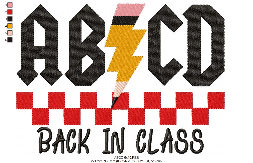 Rock Your School Year 🎸✏️ Back to Class -  Fill Stitch - Machine Embroidery Design