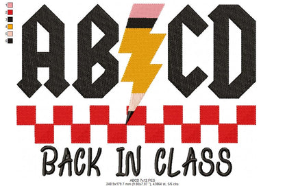 Rock Your School Year 🎸✏️ Back to Class -  Fill Stitch - Machine Embroidery Design