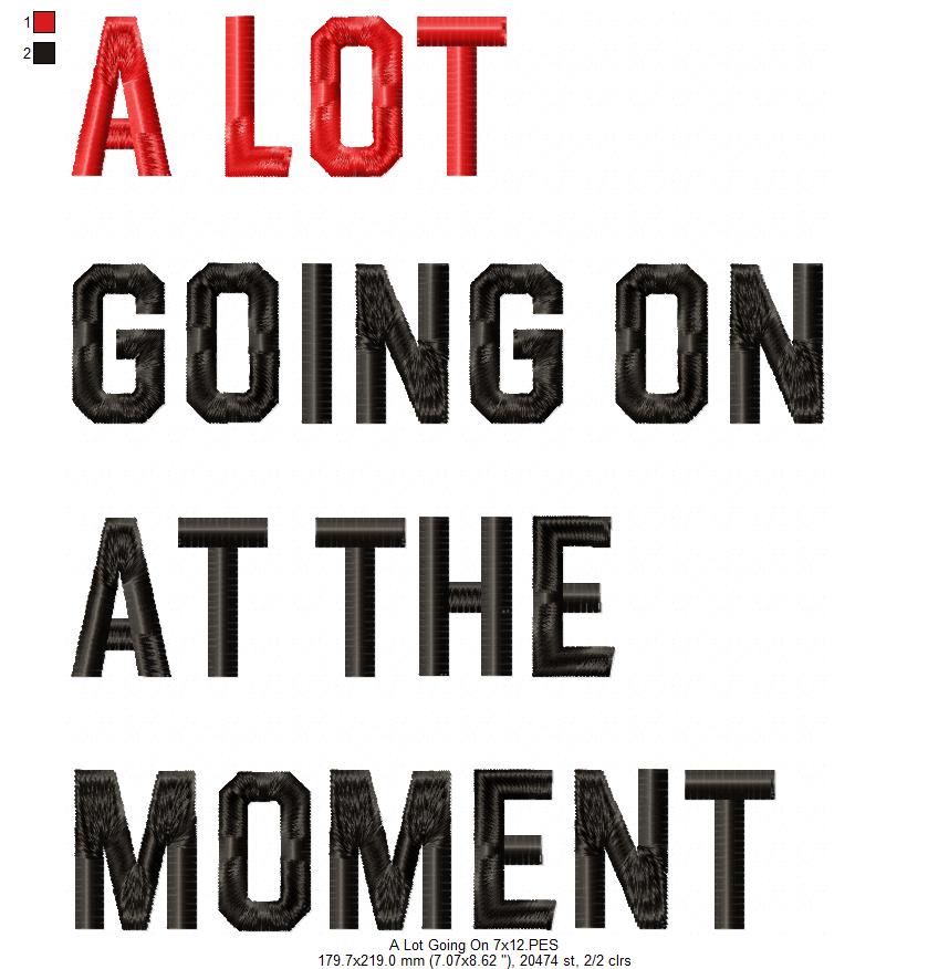 Taylor Swift Eras Tour A Lot Going On At The Moment - Fill Stitch - Machine Embroidery Design