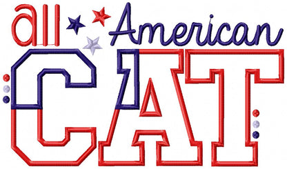All American Dog & Cat – Appliqué – Machine Embroidery Design