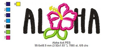 💗 Tropical Aloha Hibiscus 🌴 – Appliqué – Machine Embroidery Design
